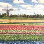 Flowers & Windmill  ~  Michelle & Alan Wolfson, Carlsbad, CA 
 2017  •  20 x 16