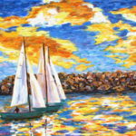 Boaters Coming in at Sunset  ~  
Neil Cohn, Boston, MA
2008  24x48