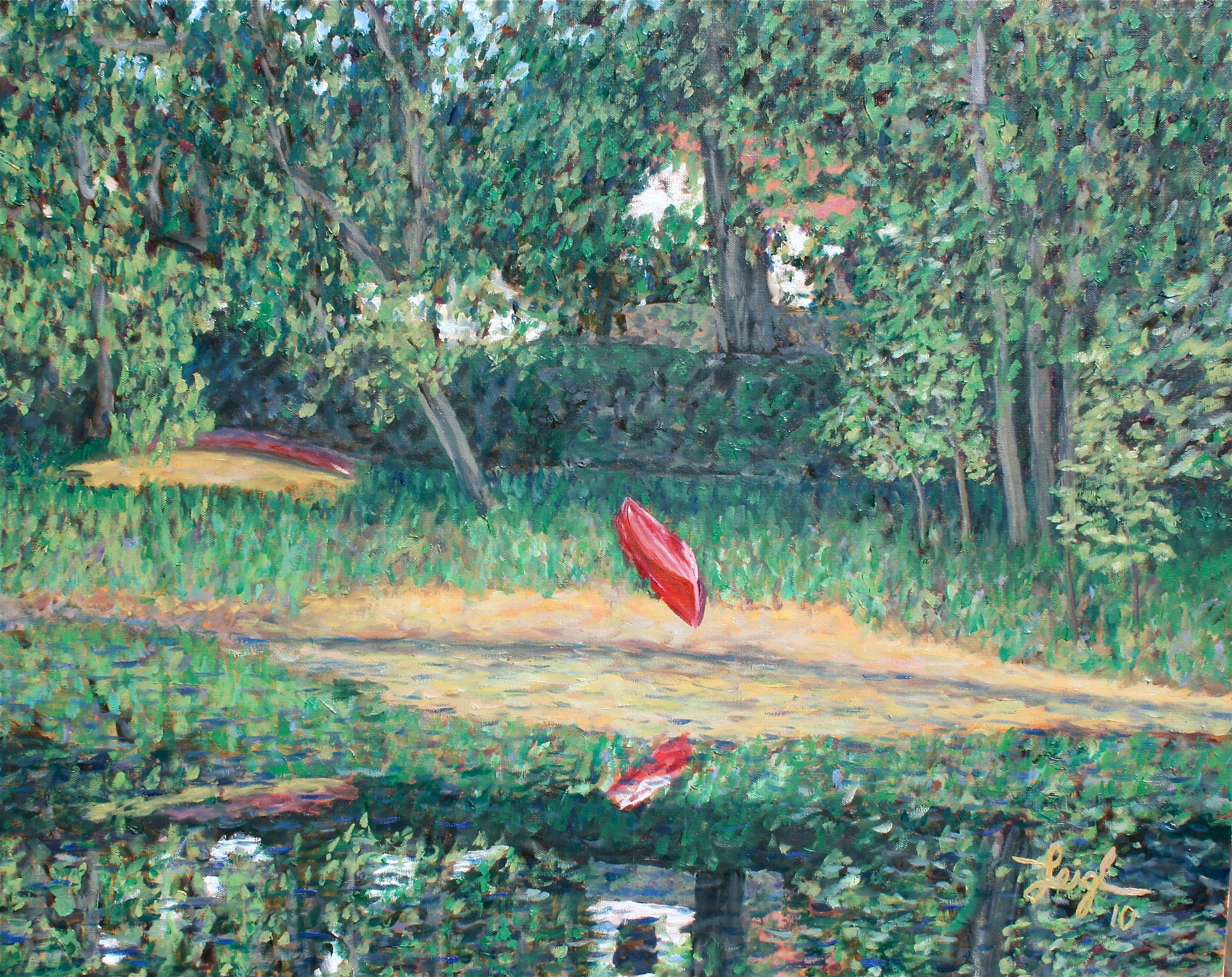 Red Canoe in Maine  ~  
Auction for PAVE, Tacoma, WA 
2010  •  30 x 24