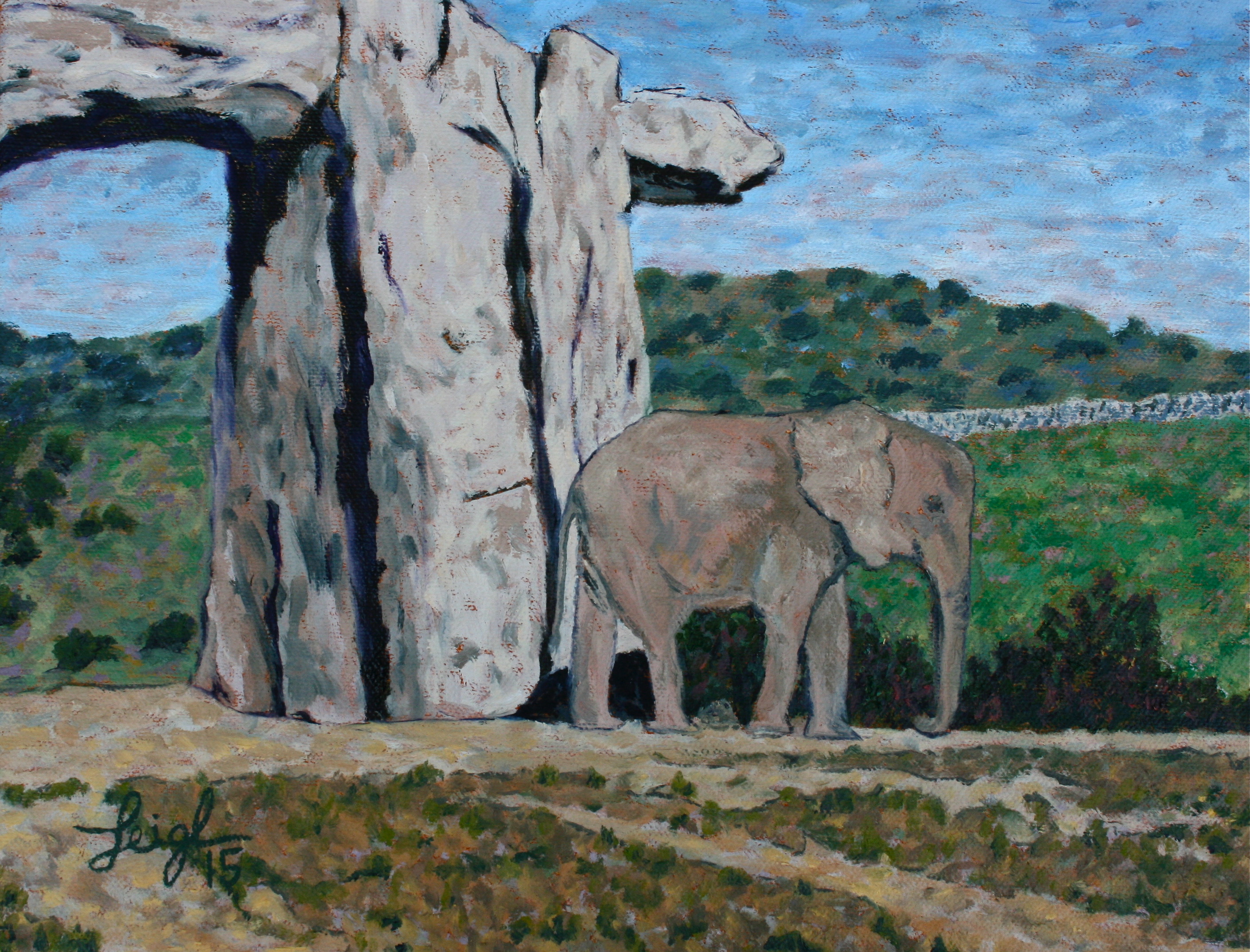 Elephant in Escondido  ~  
Mindy & Paul Jacobson-Levy, Elkins Park, PA 
2015 • 14 x 11 