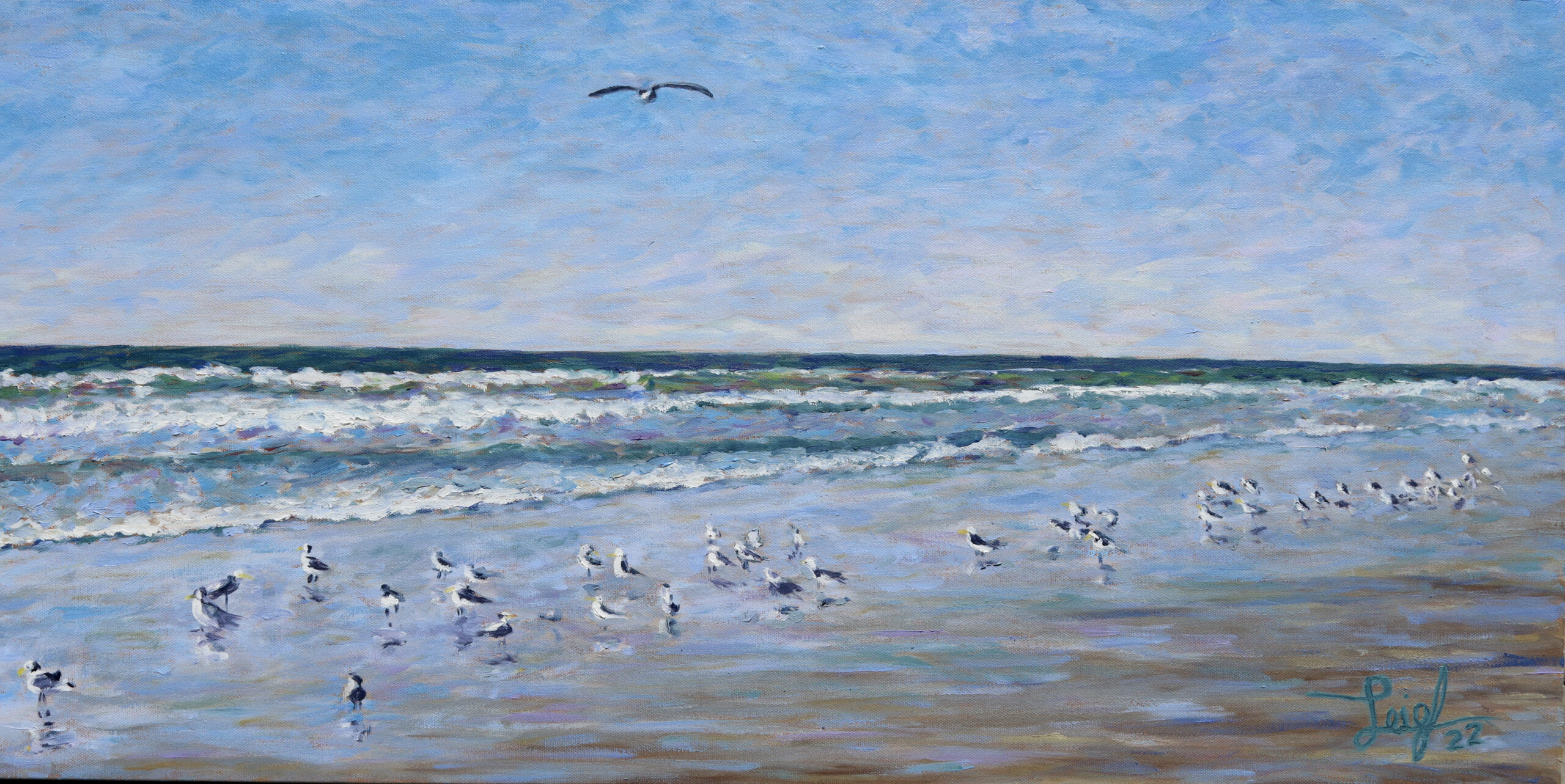 Sea Gulls by Pacific Ave.
(2022)  36 x 18  Not Available  •  On Loan from private party