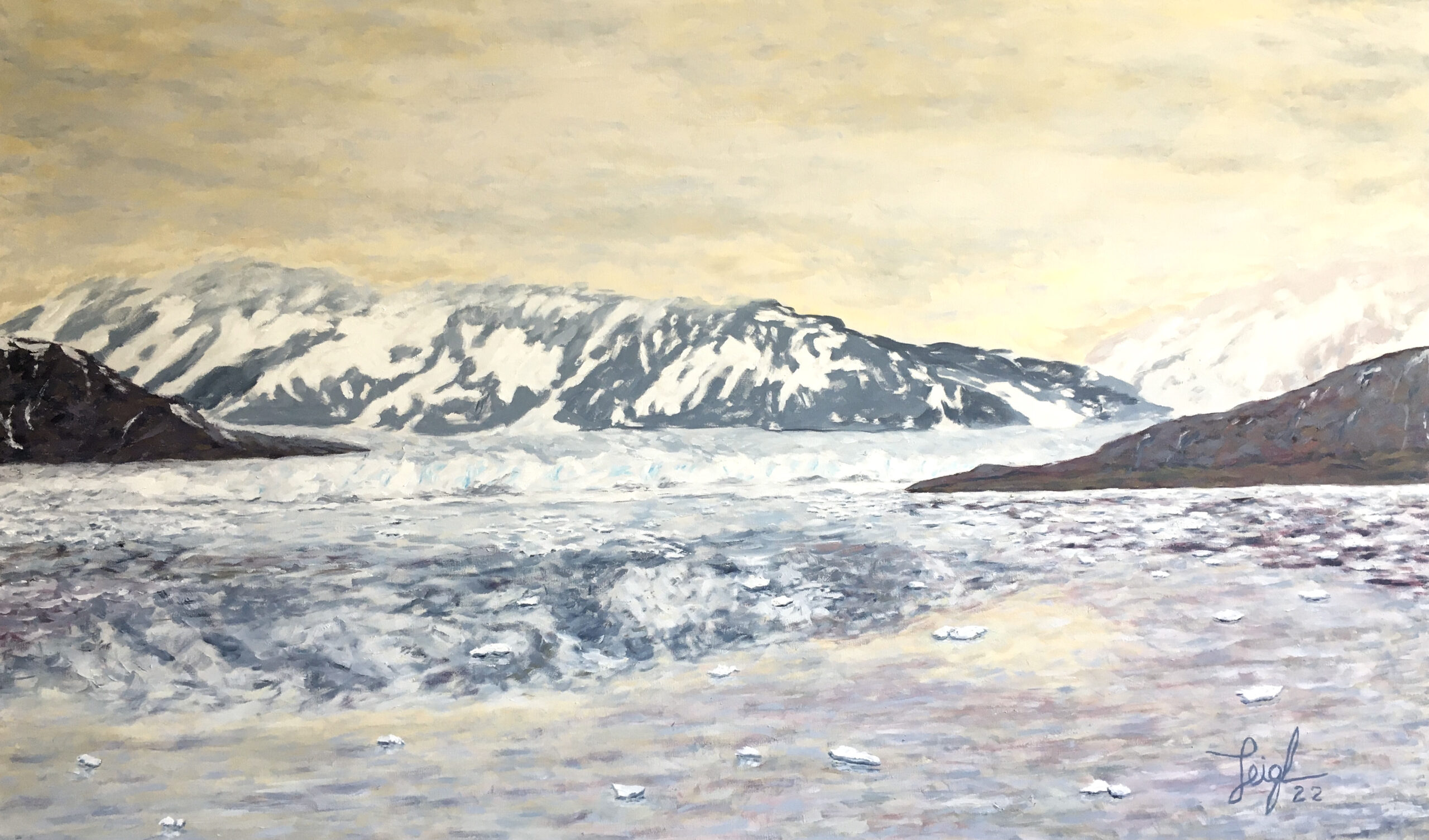 Mendenhall Glacier, AK: 20 Years Ago  (2022) 60 x 36