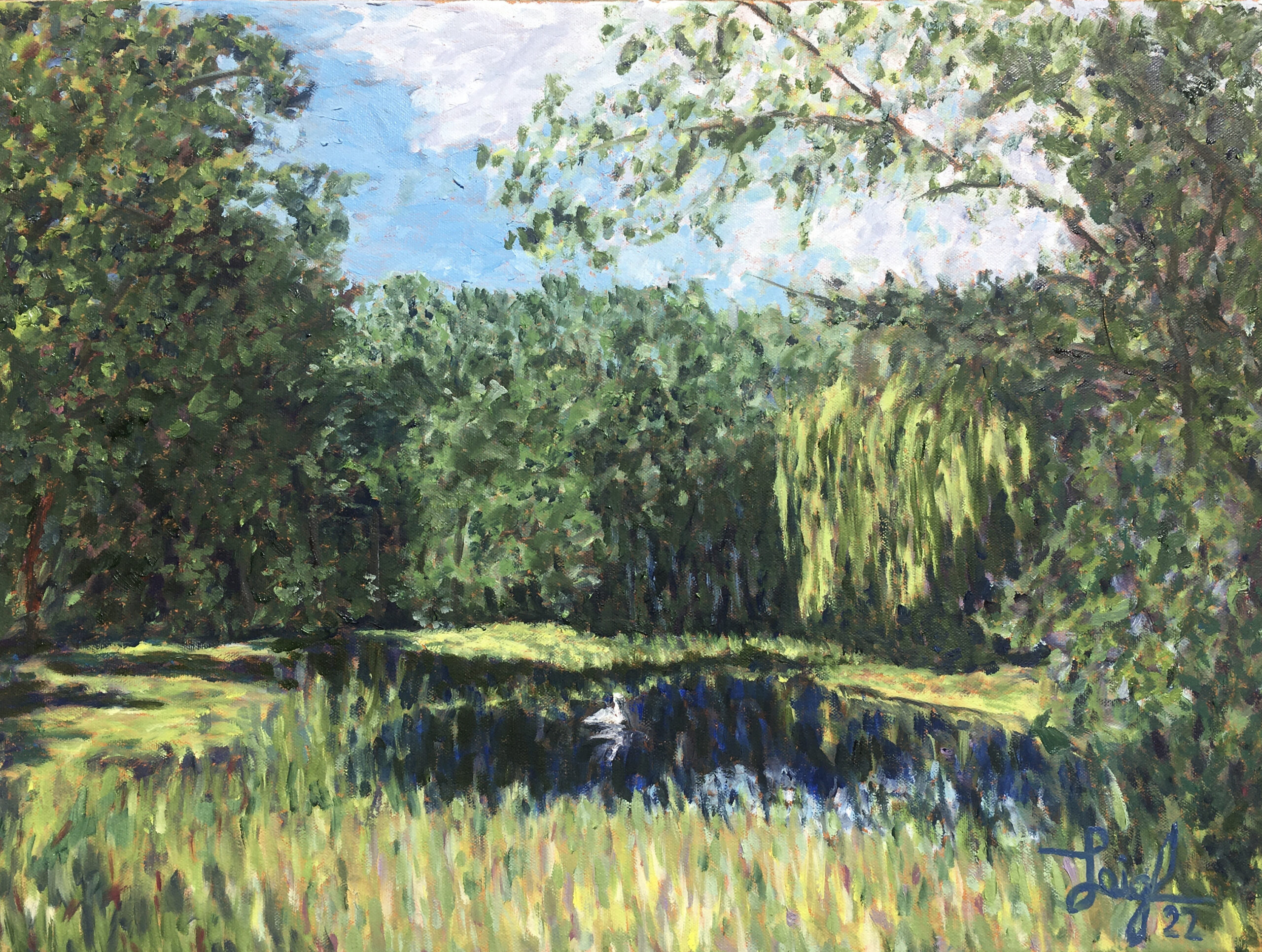 Pond in Tilburg, NL  ~ Beth Sweltzer, Scarborough, ME (2022) 24 x 18