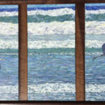 Egret & Great Blue Heron Triptych ~ Johanna Marie McShane, Walnut Creek, CA (2022) 36 x 24 [42.5 x 26 framed]