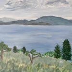 Flathead Lake from the Yurt ~ Jordonna & Michael Dores, Bigfork, MT (1996) 36  x 18